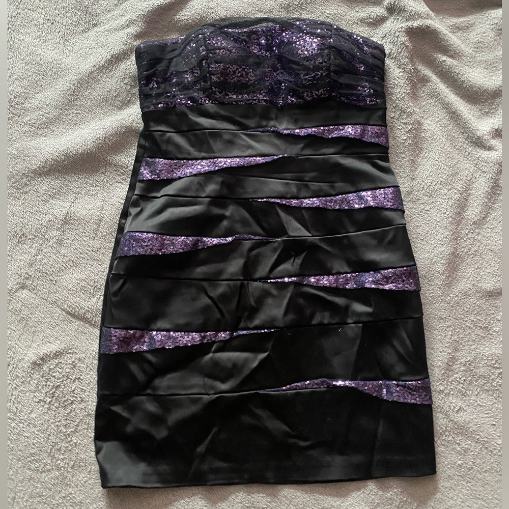 Black & Purple Sequin Dress